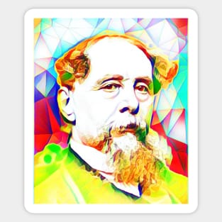 Charles Dickens Colourful Portrait | charlles dickens artwork 12 Sticker